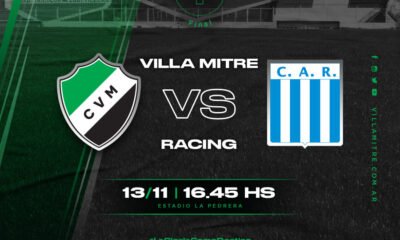 Racing de Córdoba y Villa Mitre de Bahía Blanca buscarán mañana el ascenso a la Primera Nacional, cuando protagonicen en San Luis la final del torneo Federal A. Transmite la TV Pública
