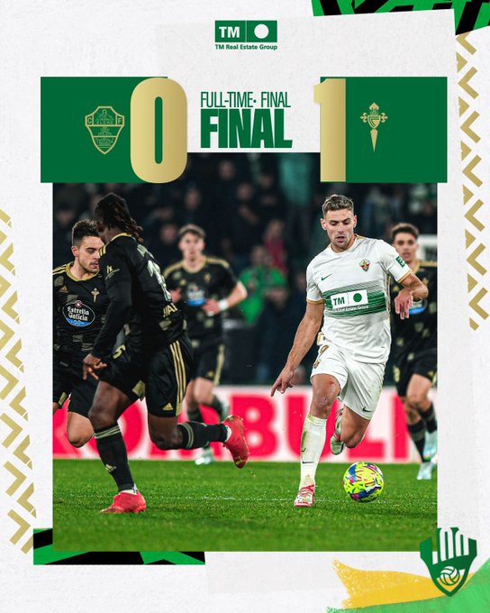 Celta de Vigo, con los argentinos Agustín Marchesín y Franco Cervi de titulares, derrotó hoy a Elche, último en la clasificación, por 1 a 0, de visitante