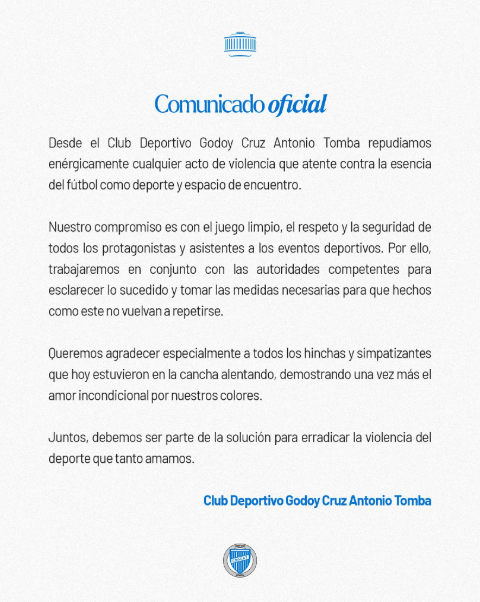 Suspensión del partido entre Godoy Cruz y Talleres por agresión a árbitro