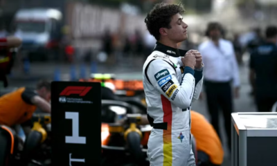 Lando Norris consiguió la pole del GP de México con McLaren. Leclerc y Hamilton lo escoltan; Sainz partirá 12º por sanción.