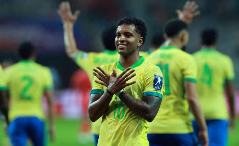 Brasil goleó 0-5 a Corea del Sur con dobletes de Estêvão y Rodrygo, y un tanto de Vinícius Júnior.