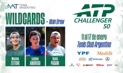 Confirmadas las wild cards del AAT Challenger TCA y el W50 Buenos Aires, los primeros torneos profesionales de tenis de 2026 en Argentina.
