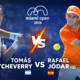 Tomás Etcheverry enfrenta a Rafael Jódar en un domingo clave del Miami Open 2026, con Alcaraz, Korda, Landaluce y Khachanov también en acción.