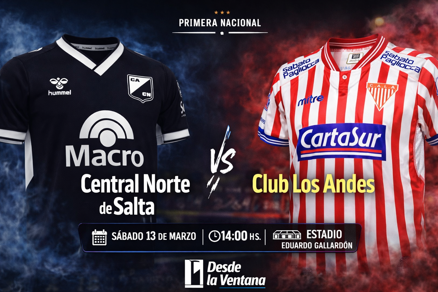 Central Norte visita a Los Andes por la quinta fecha de la Primera Nacional 2026 buscando su primera victoria del torneo.