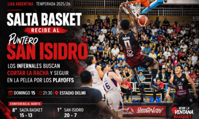 Salta Basket recibe al líder San Isidro en el Estadio Delmi. Los Infernales necesitan ganar para sostener sus chances de playoffs.