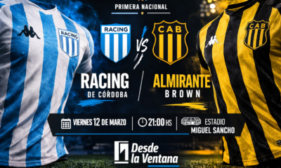 Racing de Córdoba recibe a Almirante Brown en Nueva Italia por la Primera Nacional. Previa, contexto del partido y probables formaciones.