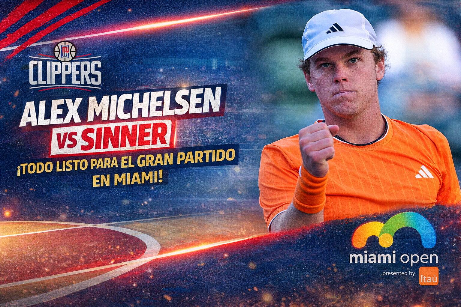 Alex Michelsen mezcla tenis, pasión por los Clippers y el sueño de su primer título antes de enfrentar a Jannik Sinner en Miami.