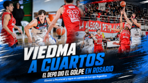 Deportivo Viedma venció a Provincial por 80 a 78 en Rosario, cerró la serie 3-2 y clasificó a cuartos de final tras una remontada memorable