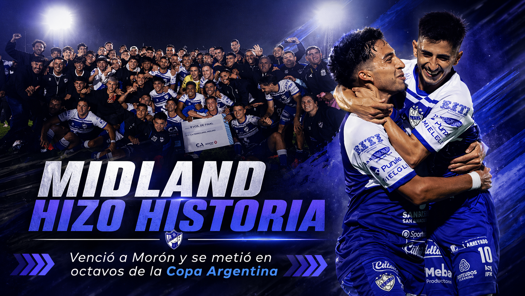 Ferrocarril Midland venció 2-1 a Deportivo Morón en la Copa Argentina 2026, se clasificó por primera vez a octavos de final y sigue escribiendo una página histórica.