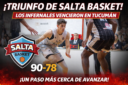 Salta Basket venció 90-78 a Estudiantes en Tucumán, se puso 2-1 en la serie y quedó a un triunfo de avanzar en la Liga Argentina.
