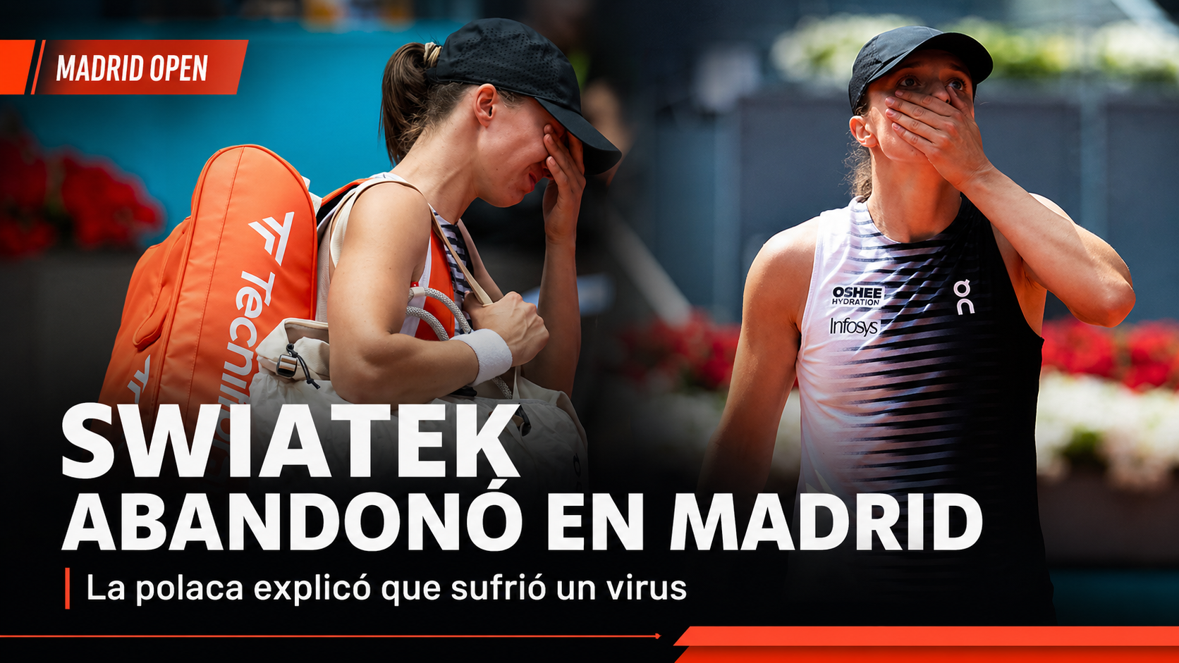 Iga Swiatek abandonó el Madrid Open ante Ann Li por un virus que la dejó sin energía, mareada y sin coordinación. Su presente genera dudas