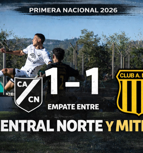 Central Norte empató 1-1 con Mitre por la fecha 9 de la Primera Nacional. Mancuso marcó y Calderón convirtió en contra sobre el final.