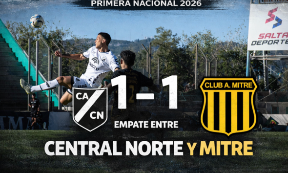 Central Norte empató 1-1 con Mitre por la fecha 9 de la Primera Nacional. Mancuso marcó y Calderón convirtió en contra sobre el final.
