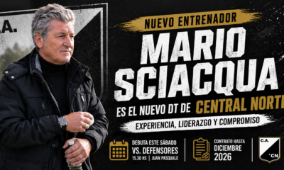 Mario Sciacqua fue elegido como nuevo entrenador de Central Norte. El DT llega con experiencia, contrato hasta diciembre de 2026