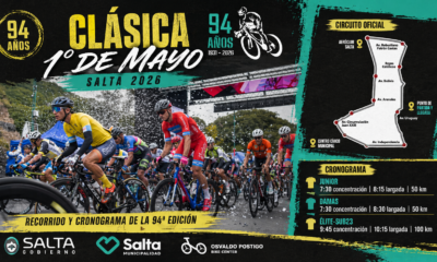 La Clásica 1° de Mayo 2026 celebrará su 94ª edición en Salta con más de 250 ciclistas, un circuito urbano exigente, premios millonarios