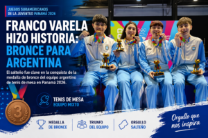 El salteño Franco Varela ganó la medalla de bronce con Argentina en los Juegos Suramericanos de la Juventud Panamá 2026