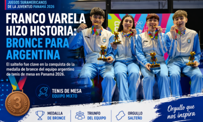 El salteño Franco Varela ganó la medalla de bronce con Argentina en los Juegos Suramericanos de la Juventud Panamá 2026