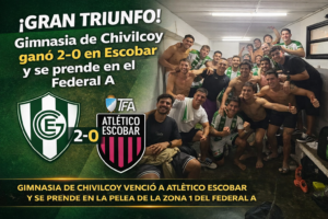 Gimnasia de Chivilcoy derrotó 2-0 a Atlético Escobar como visitante por la quinta fecha del Torneo Federal A, llegó a siete puntos y escaló