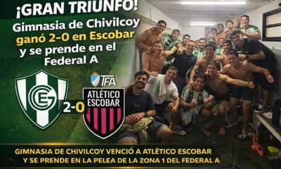 Gimnasia de Chivilcoy derrotó 2-0 a Atlético Escobar como visitante por la quinta fecha del Torneo Federal A, llegó a siete puntos y escaló