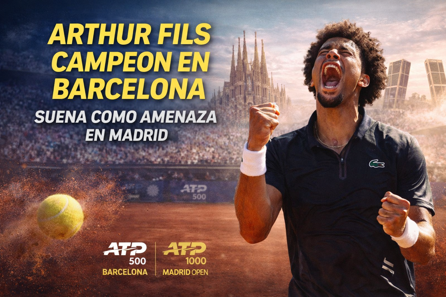 Arthur Fils derrotó a Andrey Rublev en la final del ATP 500 de Barcelona, ganó uno de los títulos más importantes de su carrera