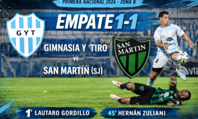 Gimnasia y Tiro empató 1-1 con San Martín de San Juan en Salta, sigue sin ganar y no logra cortar su mal momento en la Primera Nacional.