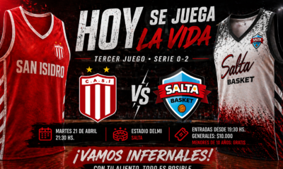 Salta Basket recibe hoy a San Isidro en el Delmi por el tercer juego de los octavos de final de la Liga Argentina. Los Infernales están 0-2