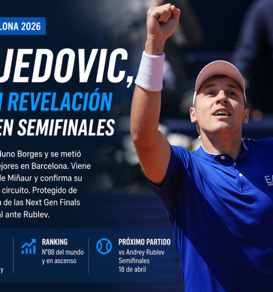 Hamad Medjedovic se metió en semifinales de Barcelona 2026 tras vencer a Nuno Borges. El serbio, que viene de eliminar a Alex de Miñaur