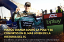 Dianda logró la pole más joven de la historia del Turismo Carretera en Concepción del Uruguay, vuelco de Nicolás Moscardini