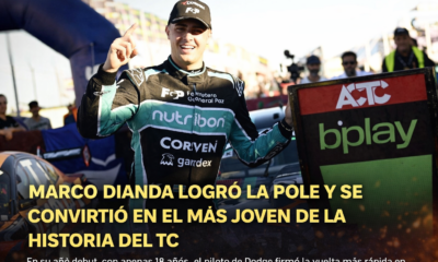 Dianda logró la pole más joven de la historia del Turismo Carretera en Concepción del Uruguay, vuelco de Nicolás Moscardini