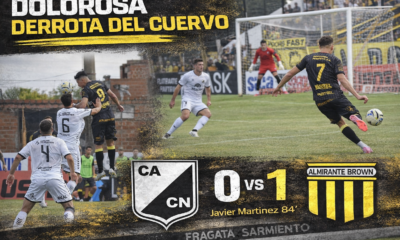 Central Norte perdió 1-0 ante Almirante Brown en Isidro Casanova por la fecha 10 de la Primera Nacional. Javier Martínez sobre el final
