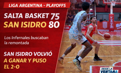 Salta Basket perdió 80-75 ante San Isidro en el segundo juego de los octavos de la Liga Argentina. Los Infernales reaccionaron en el cierre