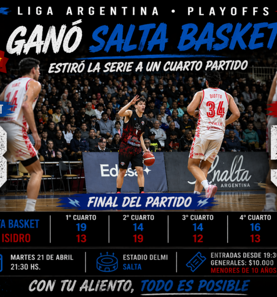 Salta Basket derrotó 63-57 a San Isidro en el tercer juego de la serie de octavos de final de la Liga Argentina. Los Infernales descontaron
