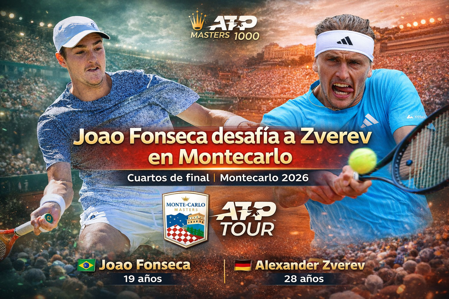 Joao Fonseca sigue brillando en Montecarlo, alcanzó los cuartos de final y ahora buscará el gran golpe ante Alexander Zverev.