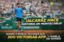 Carlos Alcaraz derrotó a Bublik, alcanzó las 300 victorias ATP, avanzó a semifinales en Montecarlo y habló del gran nivel de Sinner.