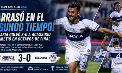 Gimnasia y Esgrima La Plata goleó 3-0 a Acassuso con un gran segundo tiempo, avanzó a octavos de final de la Copa Argentina