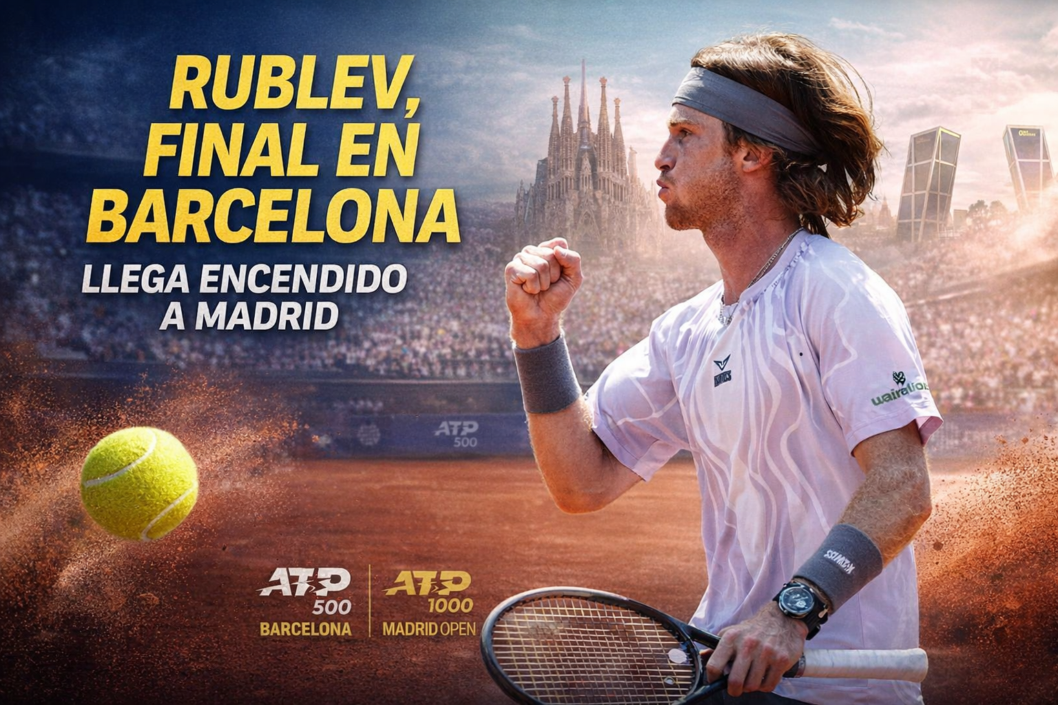 Andrey Rublev remontó ante Hamad Medjedovic por 3-6, 6-2 y 6-2, se metió en la final del ATP 500 de Barcelona y llega con confianza al tramo fuerte de la gira sobre polvo de ladrillo.