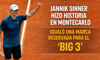 Jannik Sinner venció a Felix Auger-Aliassime en Montecarlo, llegó a 20 triunfos seguidos en Masters 1000 e igualó una marca reservada para leyendas.