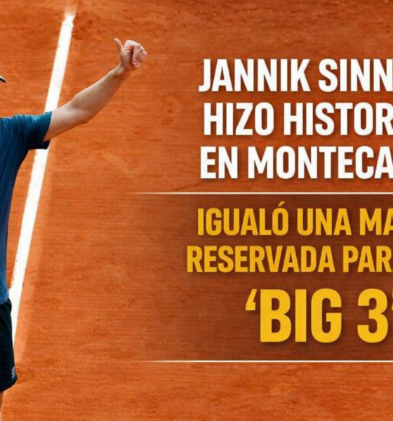 Jannik Sinner venció a Felix Auger-Aliassime en Montecarlo, llegó a 20 triunfos seguidos en Masters 1000 e igualó una marca reservada para leyendas.