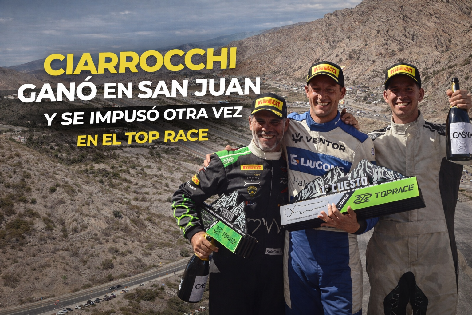 Marcelo Ciarrocchi ganó la final del Top Race en San Juan, sumó su segundo triunfo seguido y se consolidó como líder del campeonato 2026.