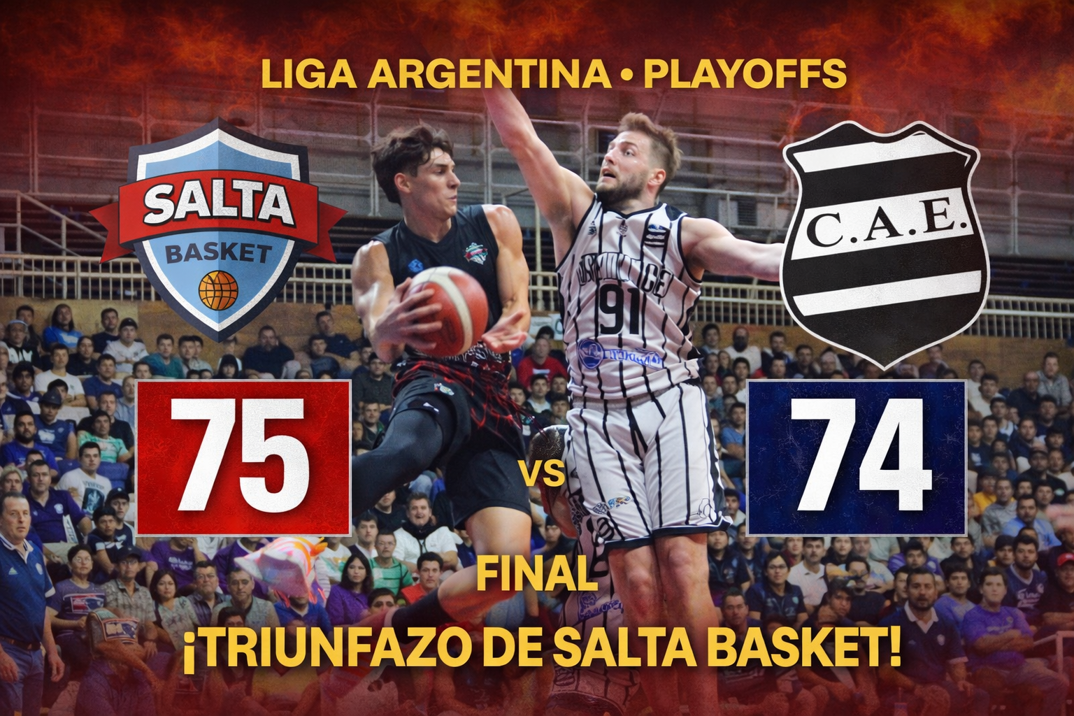 Salta Basket venció 75-74 a Estudiantes de Tucumán en suplementario, ganó la serie y avanzó en los playoffs de la Liga Argentina.