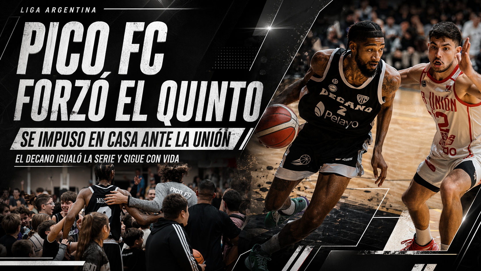 Pico FC venció 80-75 a La Unión de Colón en el Ángel Larrea, igualó la serie 2-2 y forzó un quinto juego decisivo por La Liga Argentina.