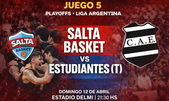 Salta Basket recibe a Estudiantes de Tucumán en el quinto juego de la serie de playoffs. Todo se define en el Delmi por la Liga Argentina.