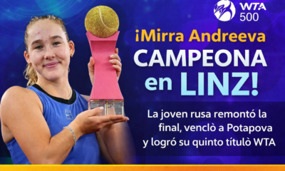 Mirra Andreeva remontó ante Anastasia Potapova, ganó el WTA 500 de Linz y logró su quinto título WTA con apenas 18 años.