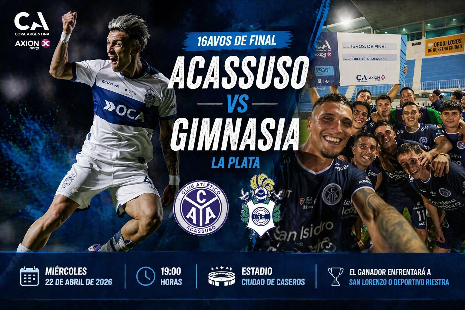 Acassuso enfrenta a Gimnasia de La Plata por los 16avos de final de la Copa Argentina 2026. Hora, sede, antecedentes, probable formación