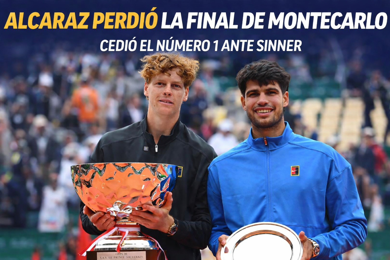 Carlos Alcaraz perdió la final de Montecarlo ante Jannik Sinner, cedió el número 1 del ranking ATP y dejó fuertes declaraciones.