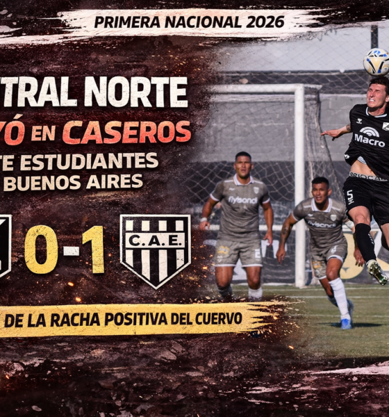 Central Norte perdió 1-0 ante Estudiantes de Buenos Aires en Caseros y cortó su racha positiva en la Primera Nacional 2026.