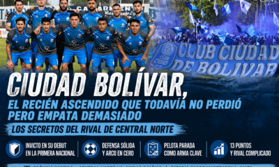 Ciudad Bolívar, recién ascendido a la Primera Nacional, sigue invicto en su debut. El rival de Central Norte muestra solidez defensiva