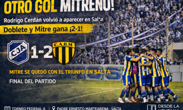 Juventud Antoniana perdió 2-1 con Bartolomé Mitre en Salta por el Federal A. El Santo falló un penal, descontó con Pedro Mune.
