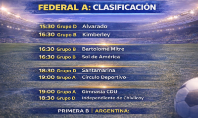 Bartolomé Mitre recibe a Sol de América con la chance de ser puntero del Federal A. También juegan Gimnasia, Alvarado y Santamarina.