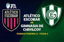 Atlético Escobar y Gimnasia de Chivilcoy se enfrentan en el arranque de la quinta fecha del Grupo A del Torneo Federal A. Cómo llegan